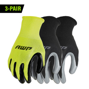 NITRILED COATED GLOVES (3 PAIR)