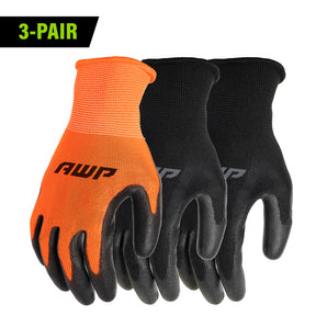 POLYURETHANE COATED GLOVES (3 PAIR)