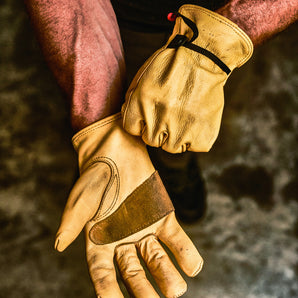 BALL & TAPE CINCH COWHIDE GLOVES