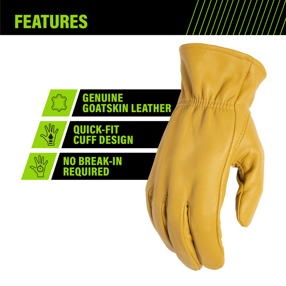 thumbnail image 2 of 6 Pairs Goatskin Leather Safety Gloves – Heavy Duty For Industrial & Outdoor Work 2 of 5