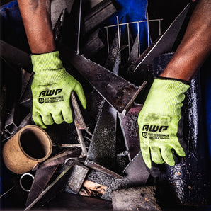 ANSI A5 CUT PROTECTION GLOVES (HI-VIS)