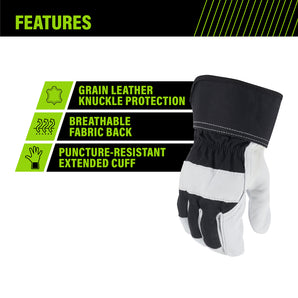 ENHANCED COMFORT GOATSKIN LEATHER PALM GLOVES