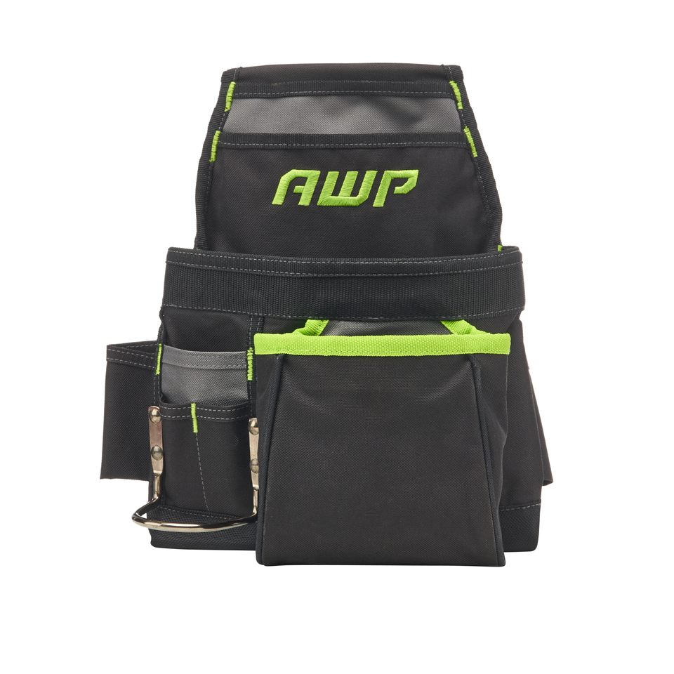 AWP Mini Warehouse Pouch 5 Pockets & Tool Holders Black Gray New 